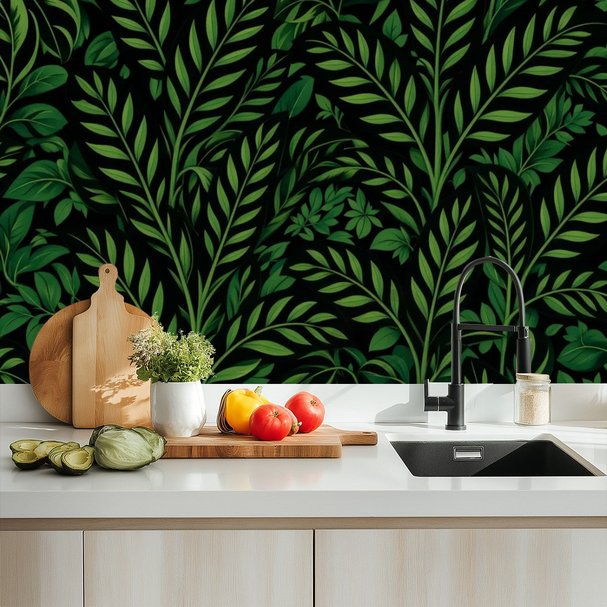 Dark Forest Botanical Peel and Stick Wallpaper
