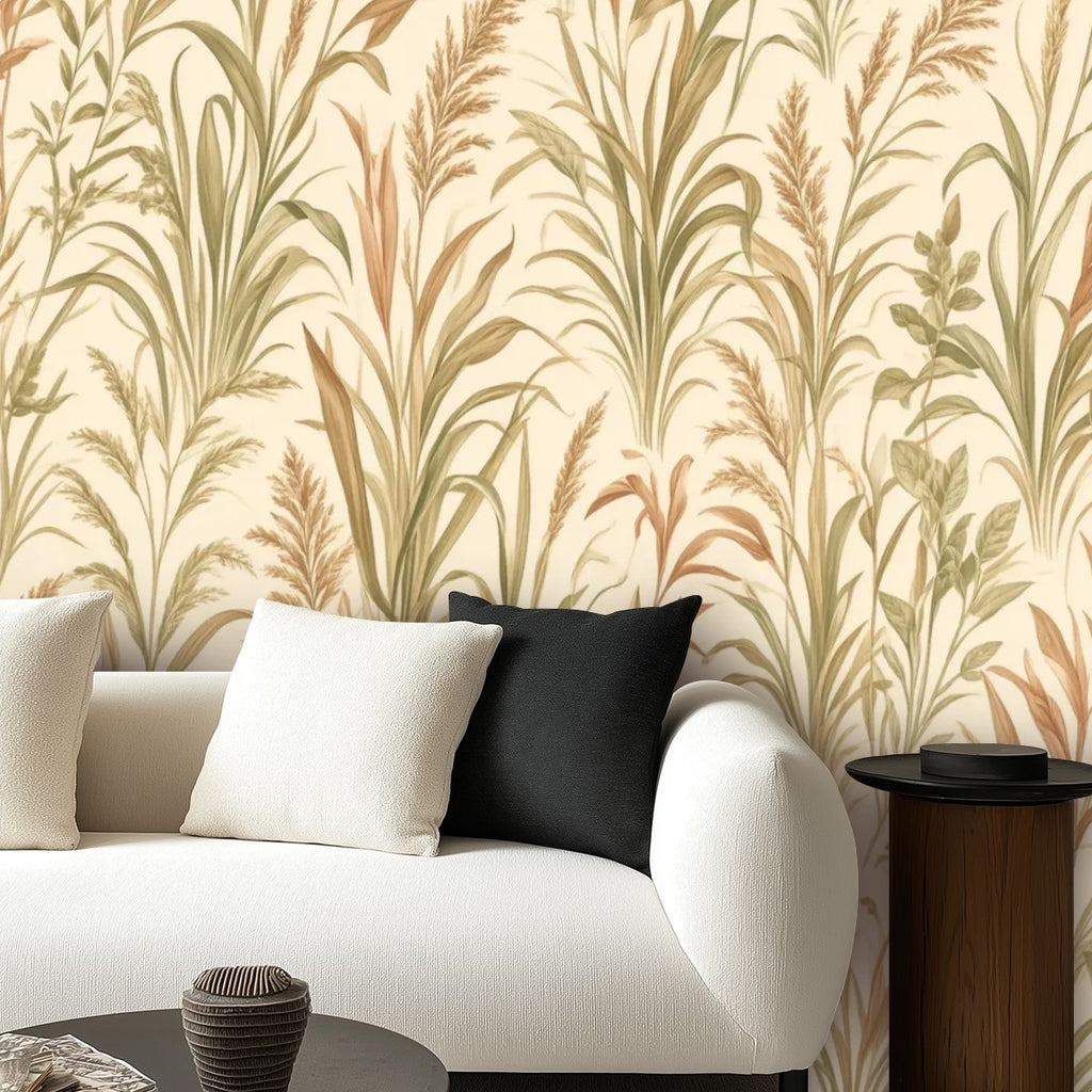Pampas Grass Botanical Peel and Stick Wallpaper – 60"x50"
