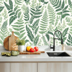 Watercolor Fern Peel and Stick Wallpaper