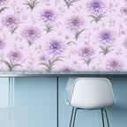 Lavender Chrysanthemum Peel and Stick Wallpaper