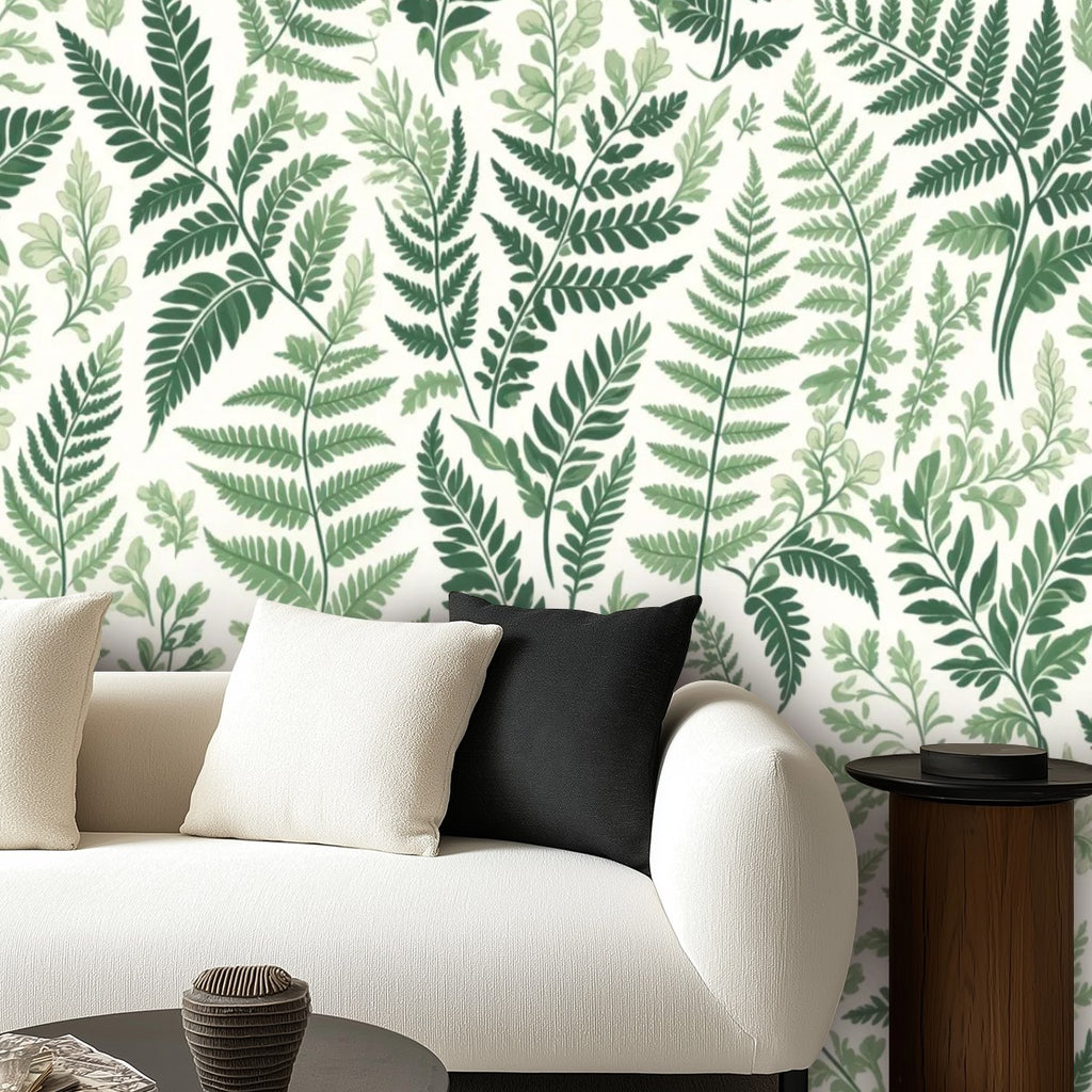 Watercolor Fern Peel and Stick Wallpaper
