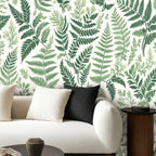 Watercolor Fern Peel and Stick Wallpaper
