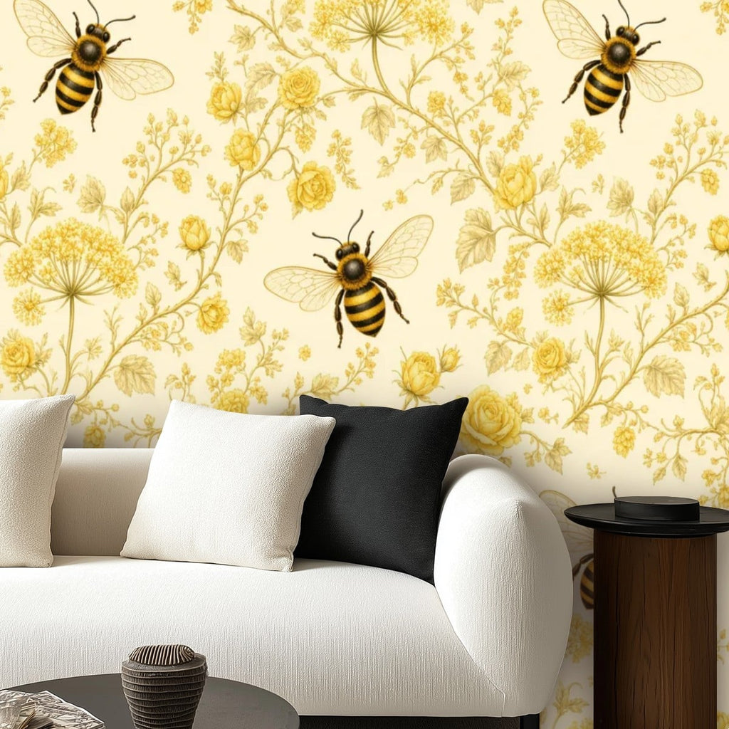 Golden Bee Garden Peel and Stick Wallpaper – Nursery & Kids Room