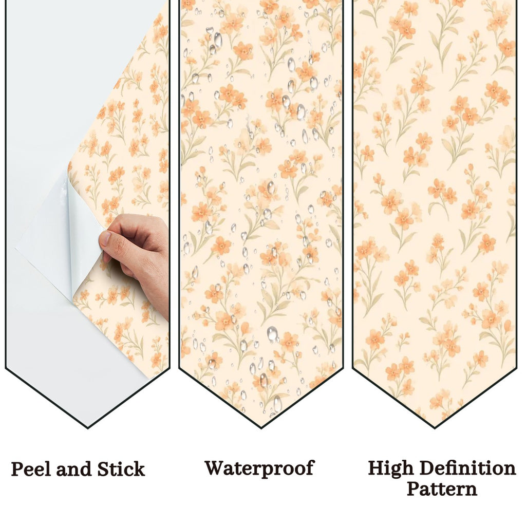 Peach Blossom Scatter Peel and Stick Wallpaper