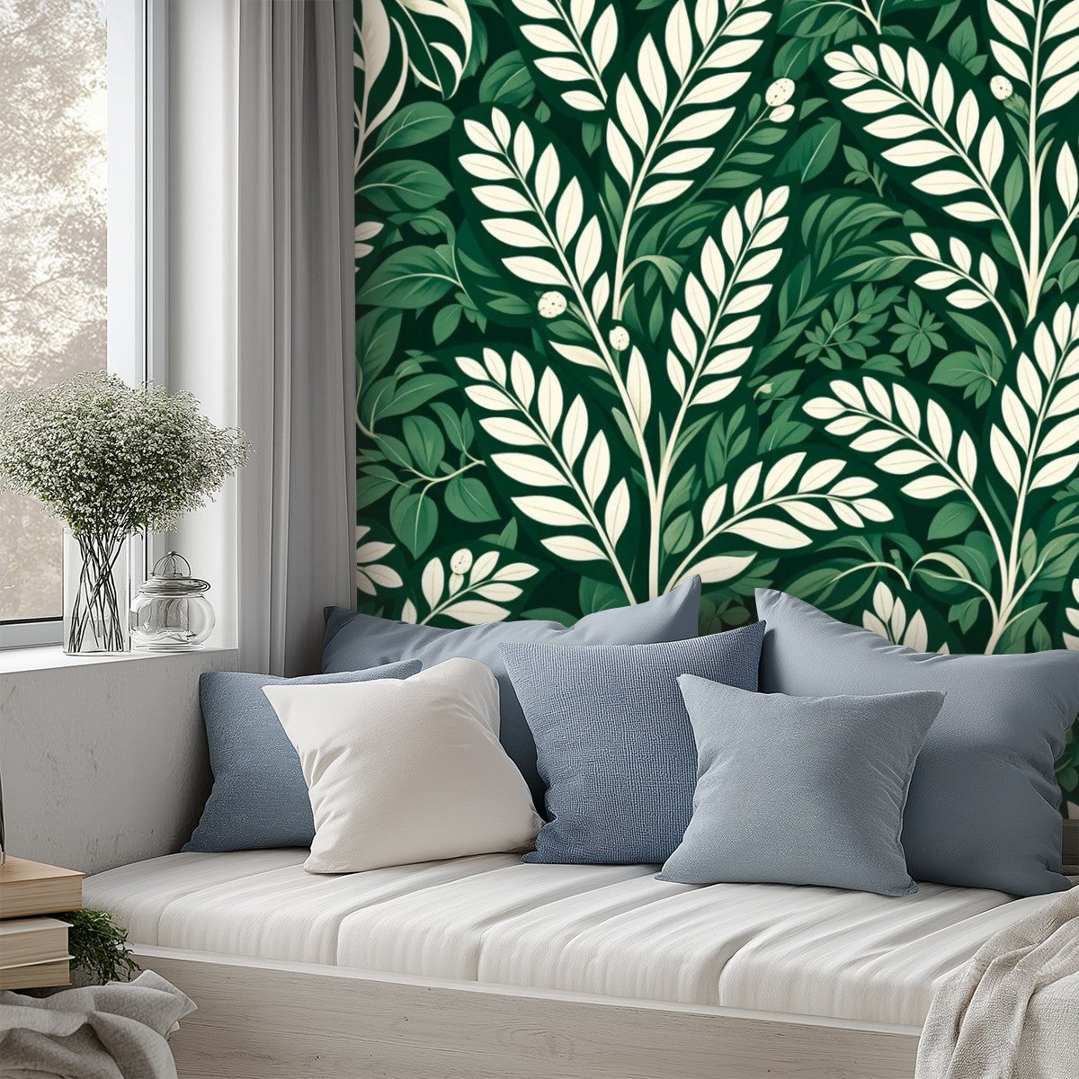 Dark Tropical Jungle Peel and Stick Wallpaper
