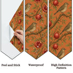 Pomegranate & Birds Peel and Stick Wallpaper – Terracotta Botanical & Heritage Decor