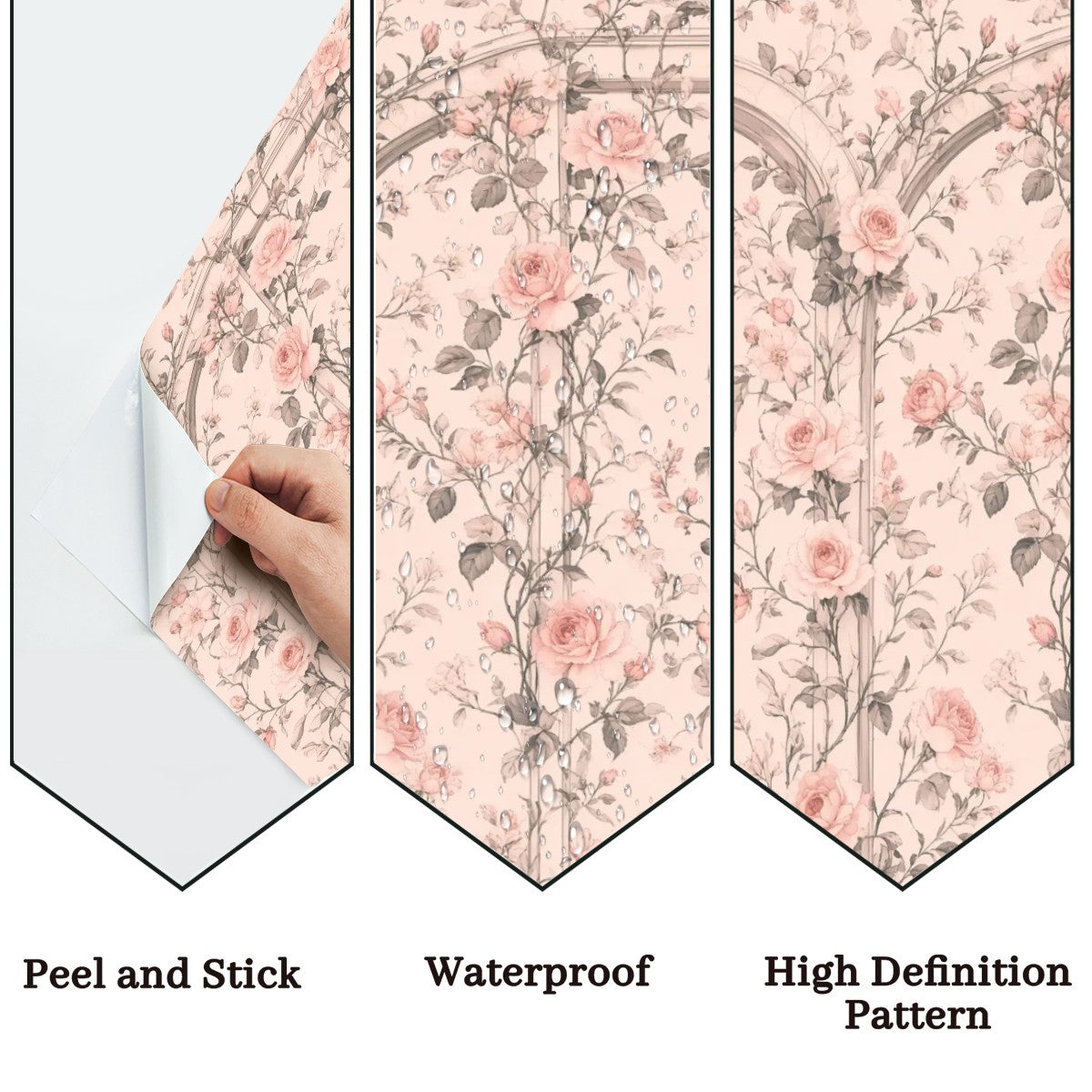 Pink Rose Trellis Peel and Stick Wallpaper