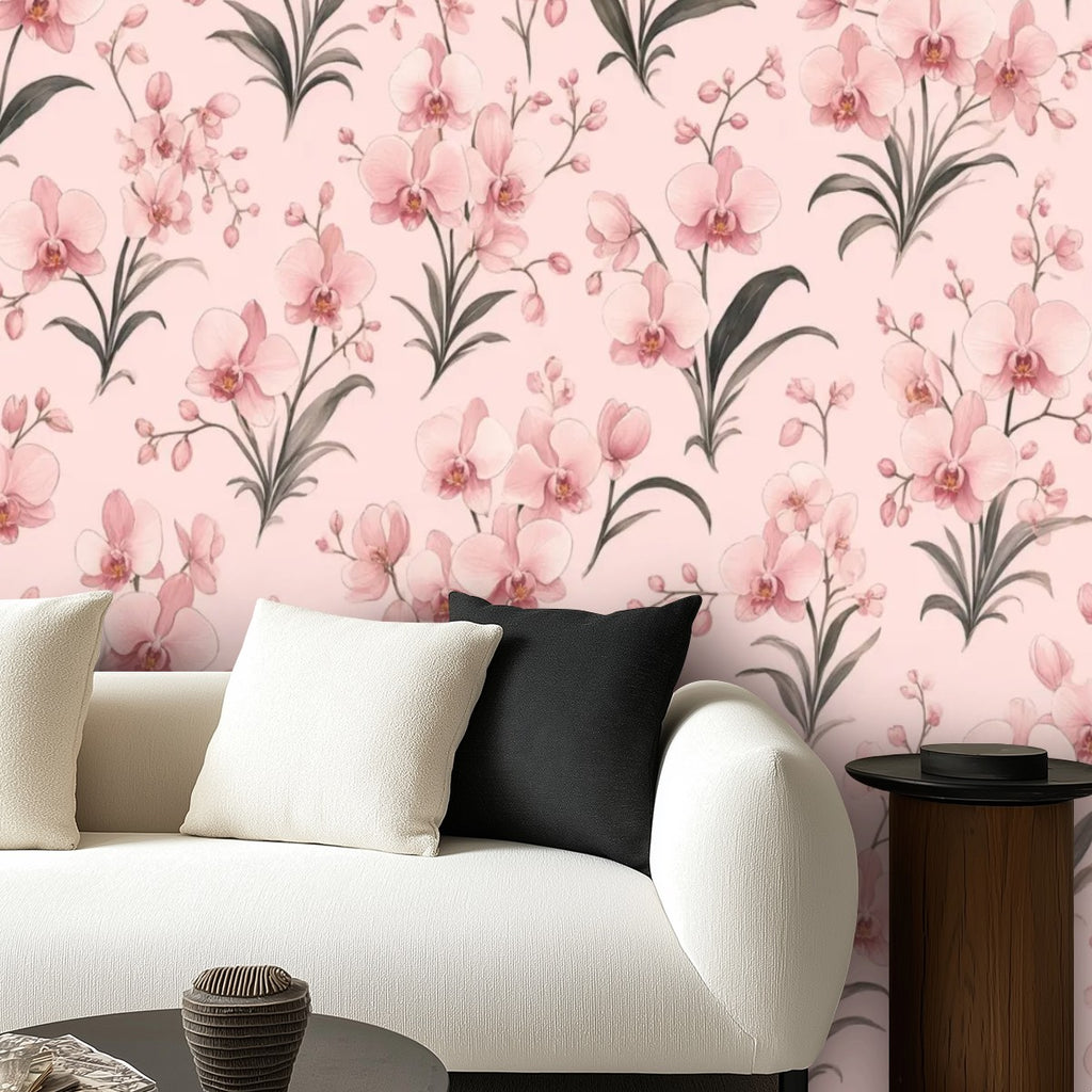Pink Lily Scatter Peel and Stick Wallpaper
