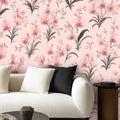 Pink Lily Scatter Peel and Stick Wallpaper