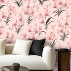 Pink Lily Scatter Peel and Stick Wallpaper