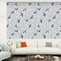 Swallow & Botanical Peel and Stick Wallpaper – Serene Nature & Scandi-Modern Decor