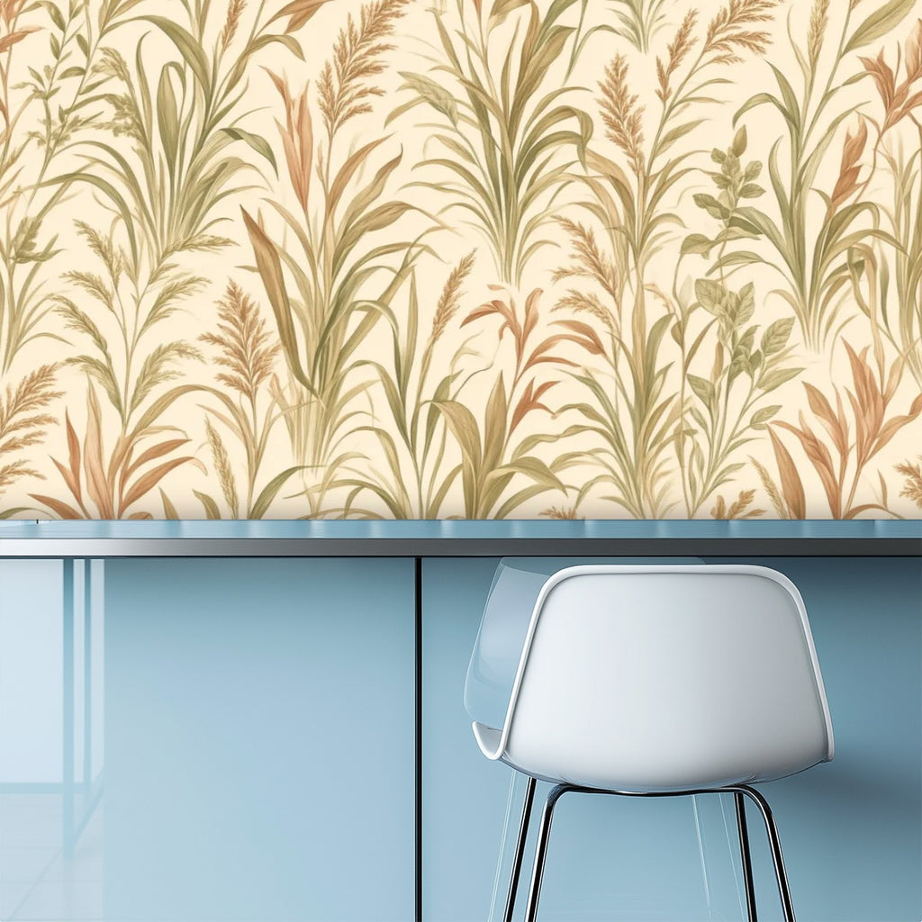 Pampas Grass Botanical Peel and Stick Wallpaper – 60"x50"