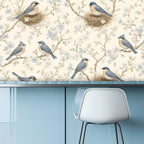 Nesting Birds Peel and Stick Wallpaper – Nature Nursery & Botanical Kids Room