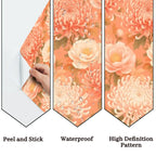 Terracotta Chrysanthemum Floral Peel and Stick Wallpaper