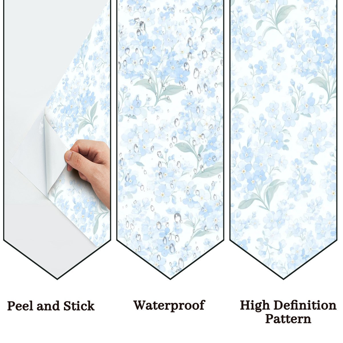 Ice Blue Magnolia Peel and Stick Wallpaper