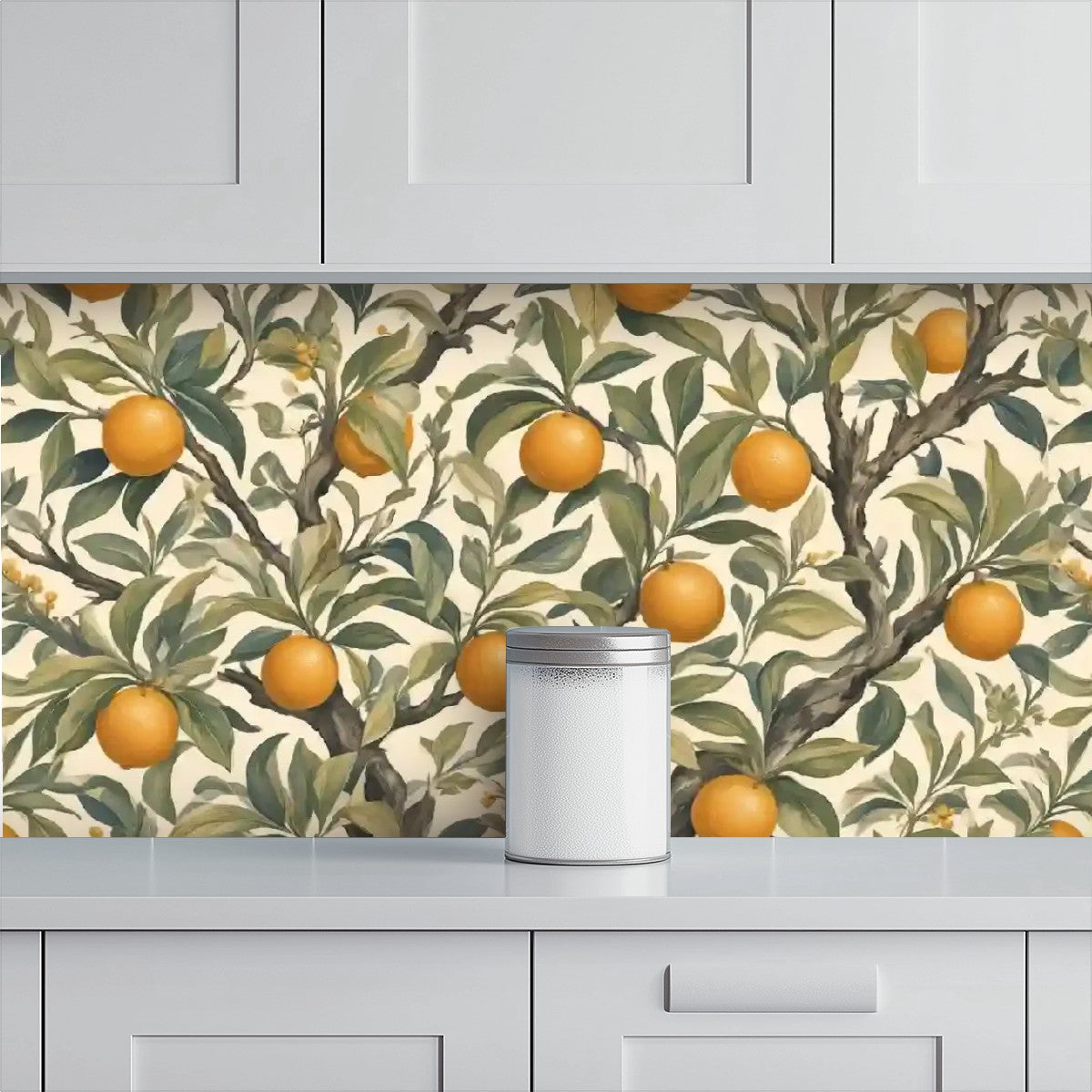 Vintage Orange Tree Botanical Peel and Stick Wallpaper – 60"x50"