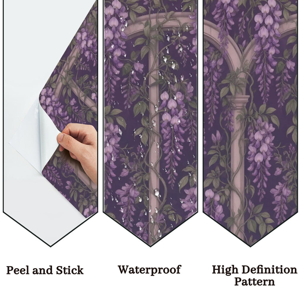 Dark Wisteria Archway Peel and Stick Wallpaper