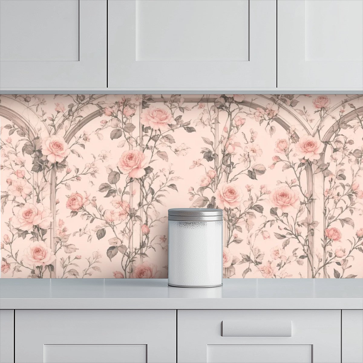 Pink Rose Trellis Peel and Stick Wallpaper