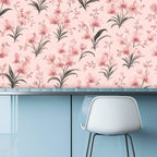 Pink Lily Scatter Peel and Stick Wallpaper