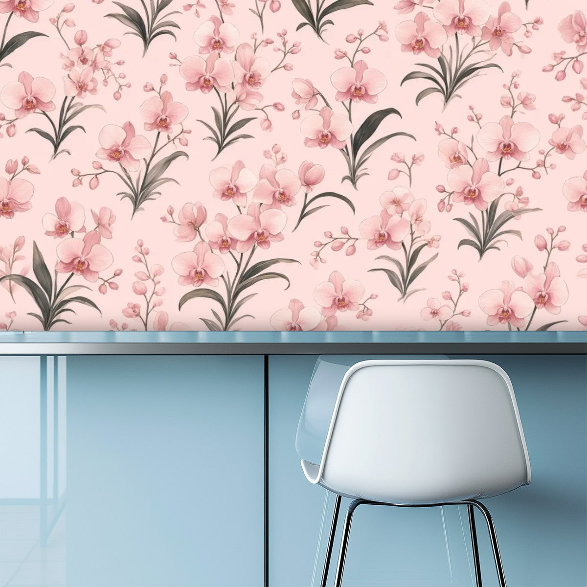 Pink Lily Scatter Peel and Stick Wallpaper