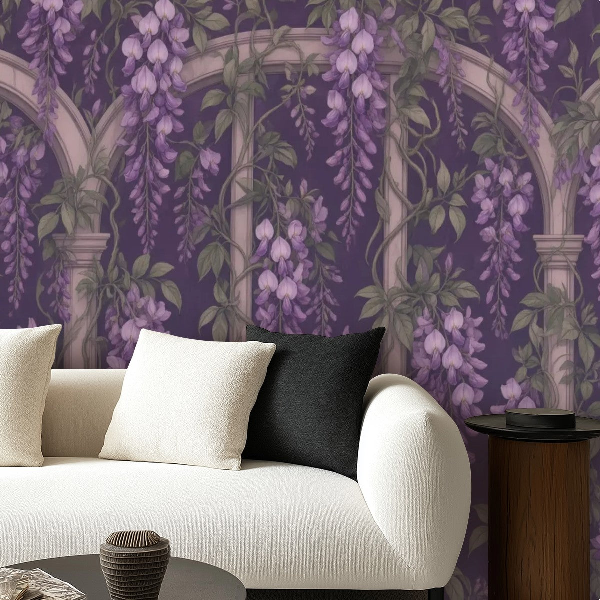 Dark Wisteria Archway Peel and Stick Wallpaper