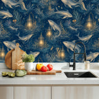 Enchanted Ocean Dolphin Peel and Stick Wallpaper – Kids Room & Navy Nursery