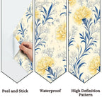 Yellow Carnation Botanical Peel and Stick Wallpaper – Removable & Waterproof