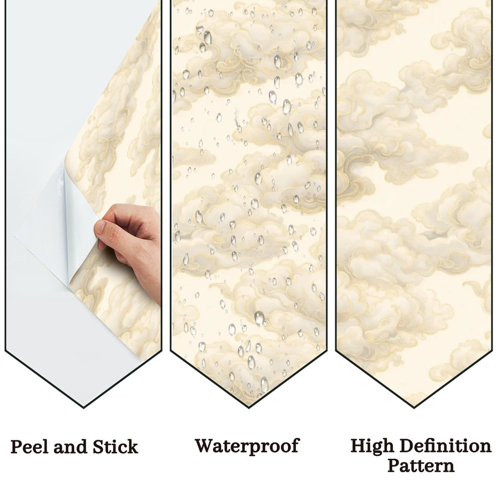 Cloud Plaster Texture Peel and Stick Wallpaper – Neutral Nursery & Minimalist Decor