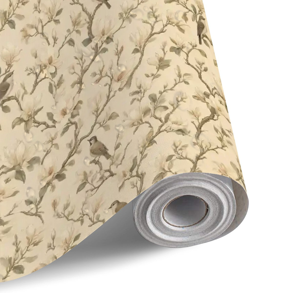 Magnolia Birds Botanical Peel and Stick Wallpaper – Classic Nature & Serene Japandi Decor