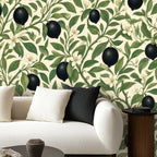 Black Olive Branch Peel and Stick Wallpaper
