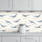 Whale Song Peel and Stick Wallpaper – Ocean Nursery & Coastal Kids Room