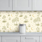 Celestial Desert Peel and Stick Wallpaper – Whimsical Nursery & Boho Kids Room