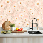 Blush Daisy Scatter Peel and Stick Wallpaper