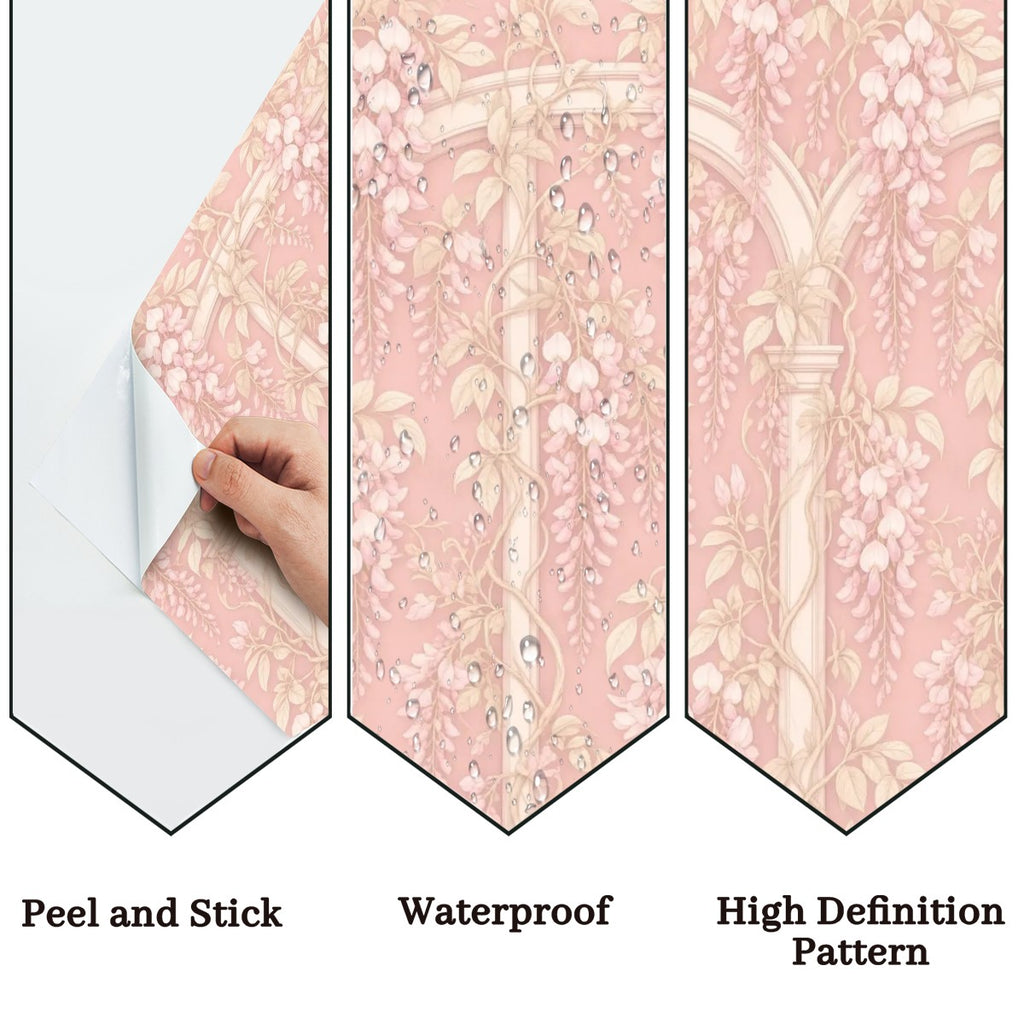 Blush Art Nouveau Archway Peel and Stick Wallpaper