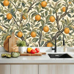 Vintage Orange Tree Botanical Peel and Stick Wallpaper – 60"x50"