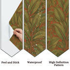 Olive Tropical Leaf Peel and Stick Wallpaper
