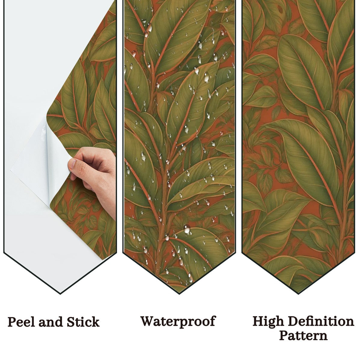 Olive Tropical Leaf Peel and Stick Wallpaper