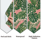 Pink Tropical Monstera Peel and Stick Wallpaper