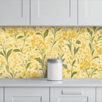 Sunshine Yellow Wildflower Peel and Stick Wallpaper