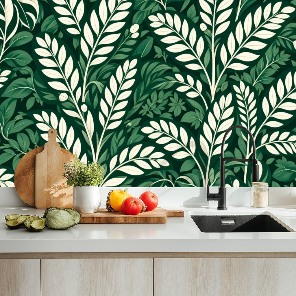 Dark Tropical Jungle Peel and Stick Wallpaper