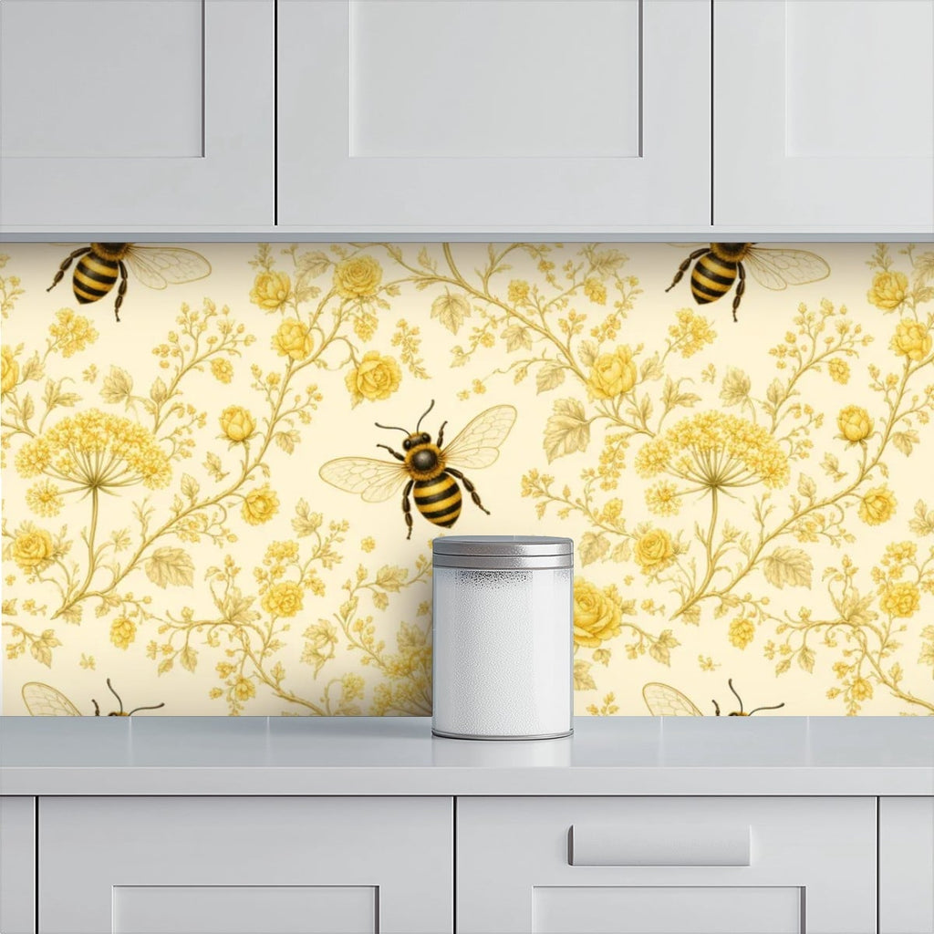 Golden Bee Garden Peel and Stick Wallpaper – Nursery & Kids Room