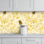 Golden Bee Garden Peel and Stick Wallpaper – Nursery & Kids Room