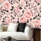 Blush Pink English Rose Peel and Stick Wallpaper