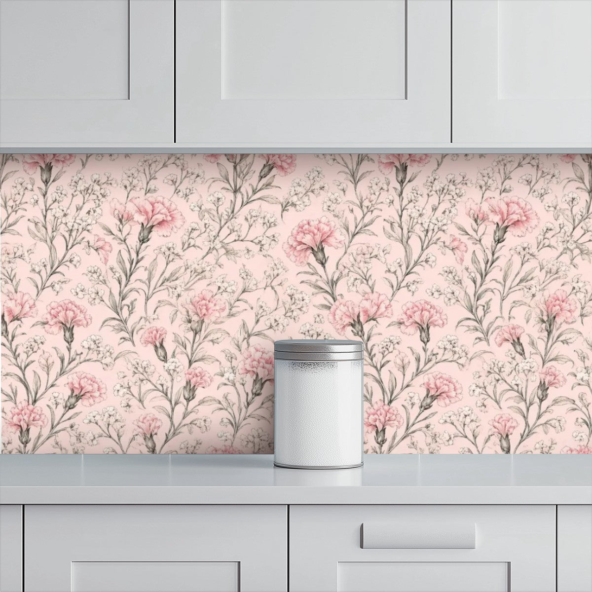 Blush Magnolia Branch Peel and Stick Wallpaper