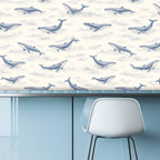 Whale Song Peel and Stick Wallpaper – Ocean Nursery & Coastal Kids Room