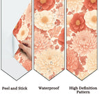 Terracotta Paper Flower Peel and Stick Wallpaper