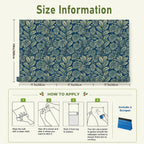 Navy Monstera Botanical Peel and Stick Wallpaper – 17.7"x118"