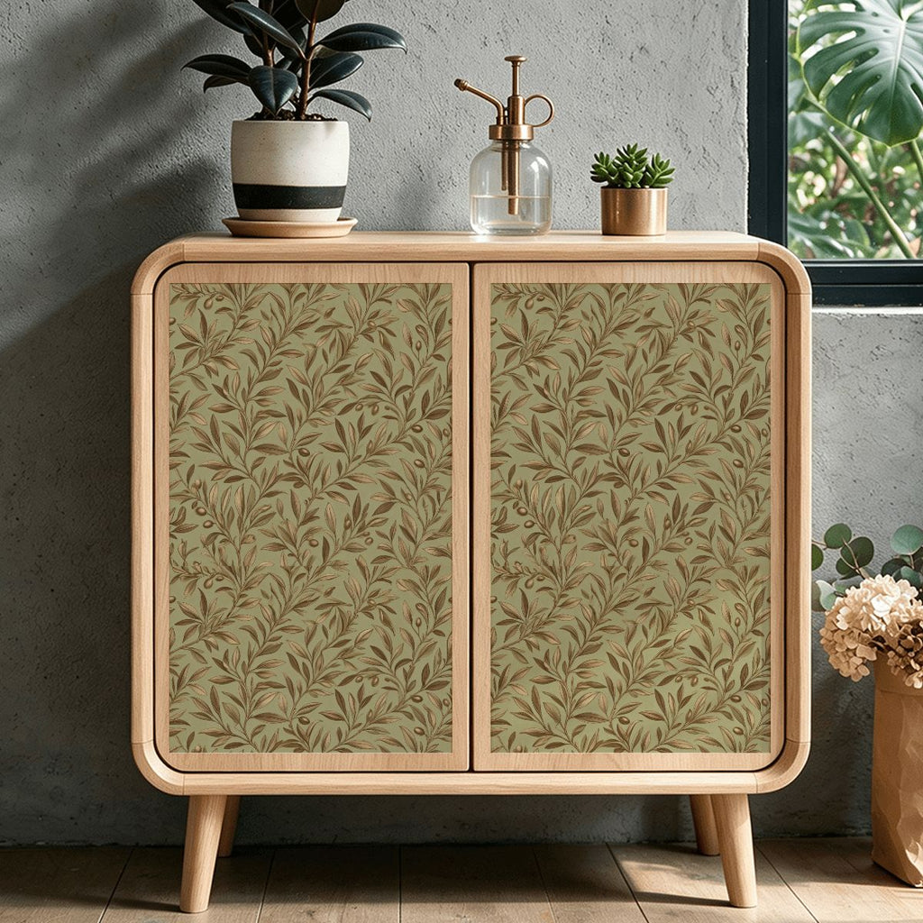 Olive Berry Botanical Peel and Stick Wallpaper – 17.7"x118"