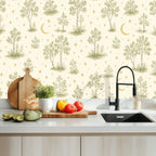 Celestial Desert Peel and Stick Wallpaper – Whimsical Nursery & Boho Kids Room