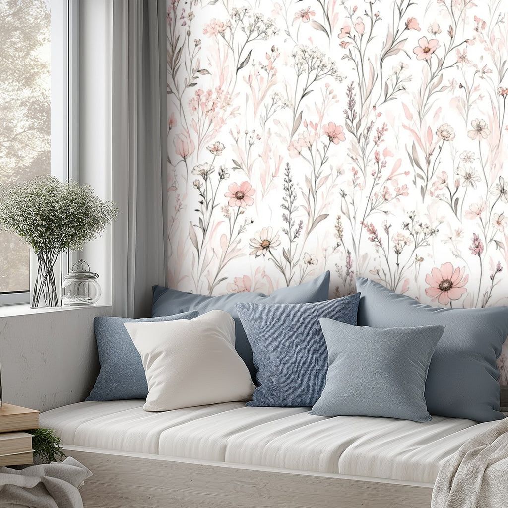 Whisper White Wildflower Peel and Stick Wallpaper
